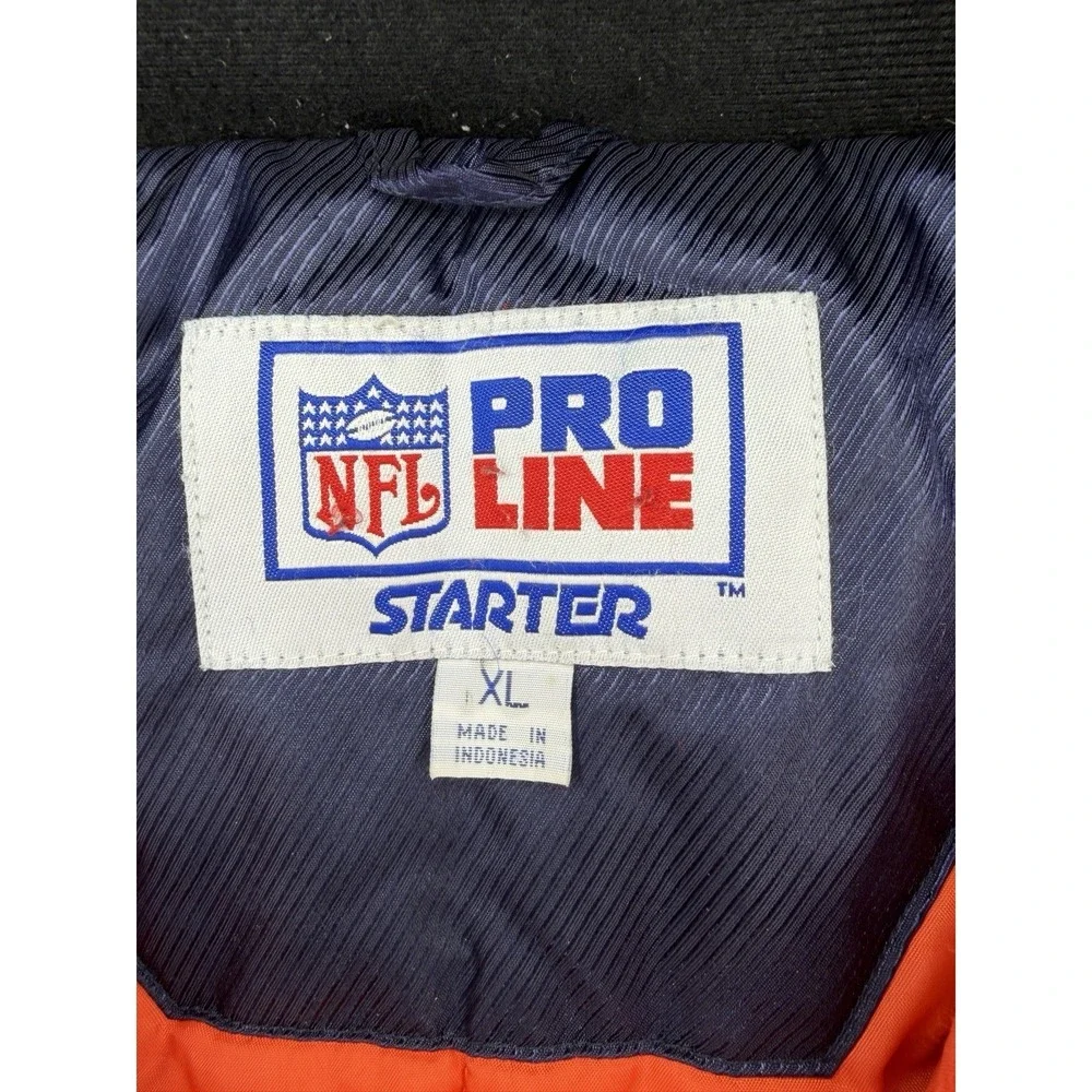 Starter Chicago Bears Jacket XL NFL Pro Line Pullover Blue Orange Vintage